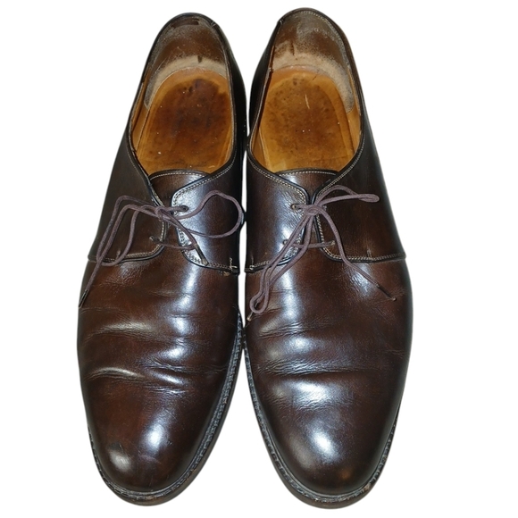 Salvatore Ferragamo Oxfords Men's Brown Leather Lace Up Shoes Size 12 - Picture 2 of 16